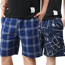  Cotton loose casual home pajamas Cotton mens big pants sleep five-point summer shorts summer beach new