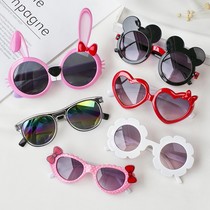 Childrens sunglasses Anti-UV childrens sunglasses Trendy boys and girls fashion glasses Baby cartoon toy glasses frame