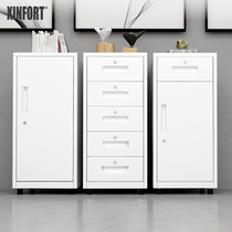 Office low cabinet iron file cabinet Single door multi-drawer small cabinet Steel storage locker with lock wheel