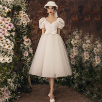 Light wedding dress white dress can usually be worn fairy license registration Small lady Light luxury dress dress female