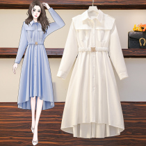 Big Code Womens Dress 2022 Spring Summer New Style Dress Fat Younger Sister Veil slim Dont make white shirt Lions dress