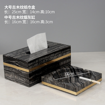Marble ashtray home living room tissue box office atmospheric simple European model room decoration sales office