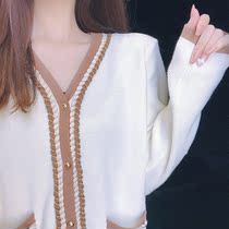  Xiaoxiang college style knitted cardigan fashion Western style all-match little man outside sweater retro Japanese lazy early autumn