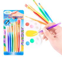 Color Brush 6 colored nylon plastic rod children paint paint brush water powder oil brush suit