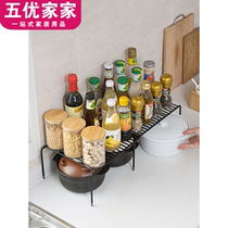 Retractable kitchen shelf Seasoning rack Seasoning rack Wrought iron cabinet sink storage rack Dish rack drain rack
