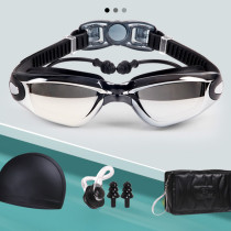 Adult large frame goggles Waterproof anti-fog HD male and female earplugs Diving swimming glasses Goggles equipment