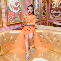 Childrens dress foreign style girl suit suit high-end model catwalk costume competition stage performance costume tide