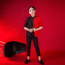 Childrens performance suit Suit suit Handsome fashion male and female childrens model catwalk chorus suit Daily stage dress tide