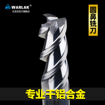 3-blade round nose tungsten steel milling cutter straight shank hard alloy steel for aluminum nose end mill R angle CNC CNC tool