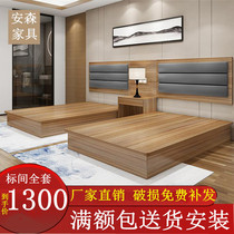 Custom Quick Hotel Guesthouses Furniture Punctubed Bed Complete Portfolio Single Double Bed Hotel Room Rental House Apartments
