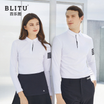 Korean golf clothing mens and womens long sleeve T-shirt spring and autumn fashion slim style polo shirt golf couple wear