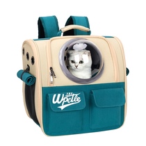 Pet bag Cat bag Space capsule Canvas cat backpack Cat out carrying bag shoulder folding large capacity dog school bag