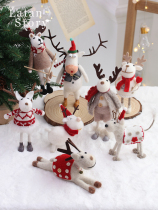 Christmas Decorations Christmas Tree Pendant Holiday Party Desktop Decoration Cute Goat Hair Felt Deer Hang Accessories Gift