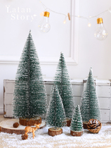 Christmas tree mini Christmas tree mini pine needle flocking Christmas decorations desktop creative gift ornaments