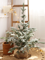 Christmas decorations Christmas tree mini desktop flocking tree ordinary tree Christmas childrens wind gift small gift