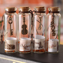 12 constellations wish to bottle with key wooden glass drift bottle crafts festival gift creative student gift