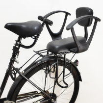 Bicycle seat with child safety seat stool on the rear frame of the bicycle seat for children