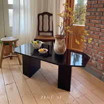 ZHUOSE black retro log coffee table designer Nordic simple irregular small apartment side tea table