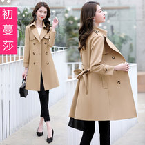 Windbreaker 2021 new long little woman spring and autumn 2021 lace temperament jacket British autumn coat