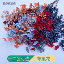 Simulation 3-fork apple flower snow cherry blossom Wenxin orchid spring and autumn wedding hall ceiling decoration row flower fake flower art