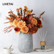 LIVETAI Nordic simulation bouquet table pendulum pieces hand holding flower props shop ornaments Home Decoration Emulation Flowers