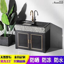 Natural Dali stone pool outdoor stone laundry basin balcony wash basin outdoor integrated whole stone courtyard sink