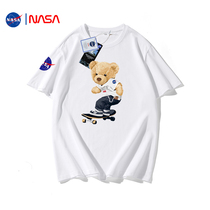 Great God Recommended -- Brand Discounts -- Good Stock Recommendation -- NASA Joint Skateboard Bear Summer Couple Short Sleeve T-shirt Man