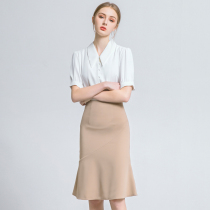 High-end professional suit Goddess Fan fashion temperament Formal work clothes Interview dress short-sleeved summer thin section to work