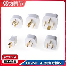 Chint plug 10a without wire 16a three-pin 220V power triangle character three-hole two-pin three-phase Industrial