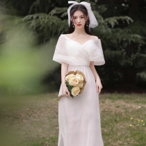Light wedding dress 2021 new bride small child dress temperament simple High sense out of the summer