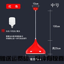 Simple modern restaurant led chandelier lampshade shell hotel milk tea light luxury shop barber shop color single head chandelier