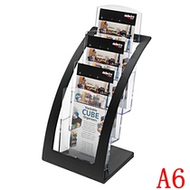 High-grade A6 acrylic display a single frame Europe and the United States three black document holder mu lu jia guang gao jia desktop silver information rack Tri fold xuan chuan jia