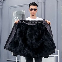 Autumn and winter New Parker clothing mens short leather hair one raccoon rabbit fur fur inner detachable jacket
