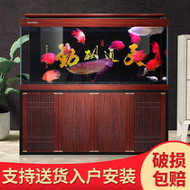 Minjiang fish tank ultra-white glass living room floor-to-ceiling large and medium-sized household bottom filter dragon fish tank aquarium 1 2 meters 3 meters