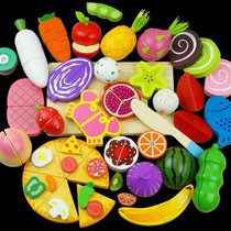 Cut fruit toys Wooden fruit cut music magnetic set vegetables boys and girls baby childrens kitchen toys
