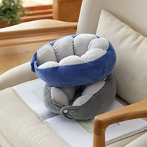 Cartoon plush U pillow PP cotton cute comfortable headrest outdoor travel portable U pillow office cute pea