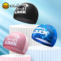 B duck swimming cap comfortable long hair ear protection sunscreen cap male and female adult fabric swimming cap