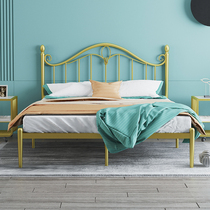 Modern simple and environmentally friendly Nordic ins net red bed light luxury princess iron bed golden double bed minimalist 18 m bed