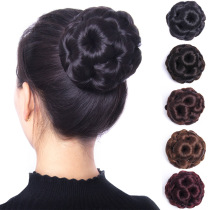 Wig hairclip short hair plate artifact ball head grab clip floral headdress jewelry mother hair card Lady flower bract hair accessories