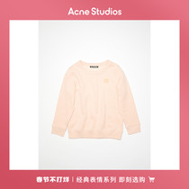 Acne Studios Expression Series Face Children's Wear Pink Cotton Crewneck Turtleneck Wear DI0014-AD5