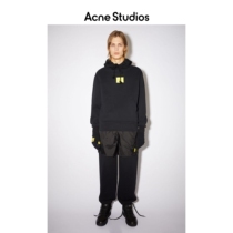Acne Studios2021 autumn new neutral Face black smiley hoodie CI0073-900