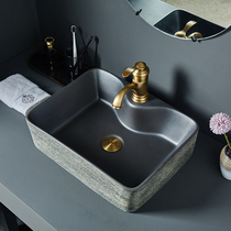  A new stream of new integrated art ceramic table basin with faucet American bathroom household table wash basin single basin