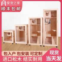 Solid wood cat villa cat cage Luxury 2-layer 3-layer cat house Home cat villa cat nest cat house Cat display cabinet cage