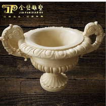 Artificial sandstone flower pot sculpture hotel clubhouse Villa bonsai outdoor garden ornaments European small flower pots