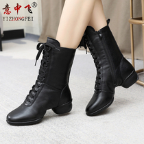 Italy flying dancing womens shoes Four Seasons New leather sailor dance boots soft bottom fashion autumn and winter jazz square dance shoes