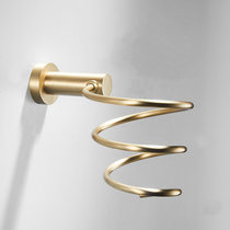Brass brushed gold color Hair Dryer rack sanitary toilet bathroom rack wall-mounted air drum rack copper