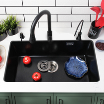 Pre-sale Fapis quartz stone sink single tank kitchen granite black wash basin sink basin 6S68