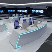  Science and technology sense command center console dispatching station Simple monitoring room monitoring station Custom paint curved console