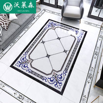 Simple jazz white living room parquet floor tiles into the aisle restaurant carpet flower ground puzzle floor tiles