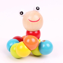 Baby woody caterpillar for 6-12 months exercising fingers flexible 100 to string beads styling twist-worm creative toy